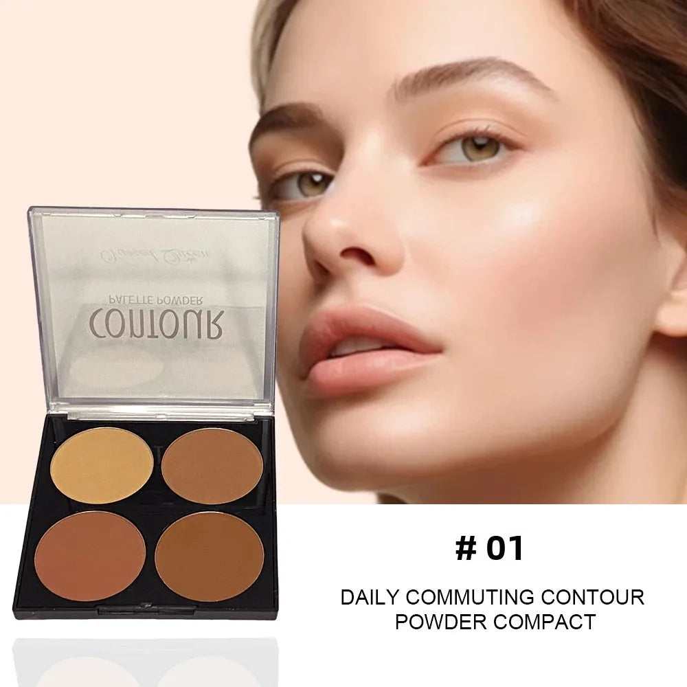4 Colors Professional Highlighter & Contour Palette 3D Matte Face Bronzer Makeup Set for Enhanced Facial Features - AliExpress 66