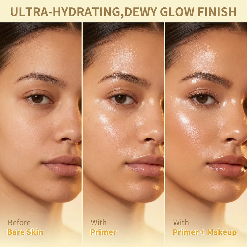 3 IN 1 Melt Touch Primer Buttery Glow Ultra Hydrating Makeup Base Long Lasting Pore Minimizer Smooth Fine Lines Brightening Flaw