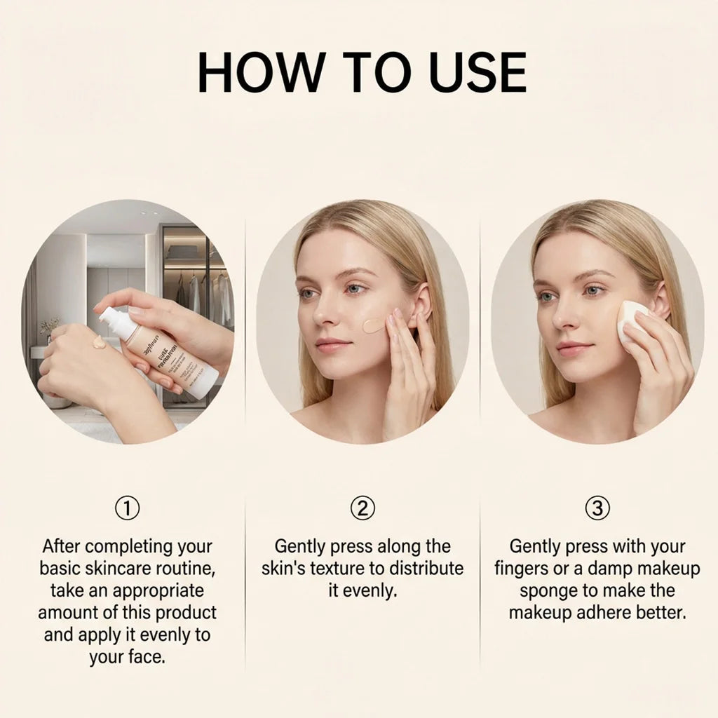 Zephoco Color Changing Foundation - Light Skin Tone Natural Lightweight Smooth Formula Daily Makeup Base Easy to Blend