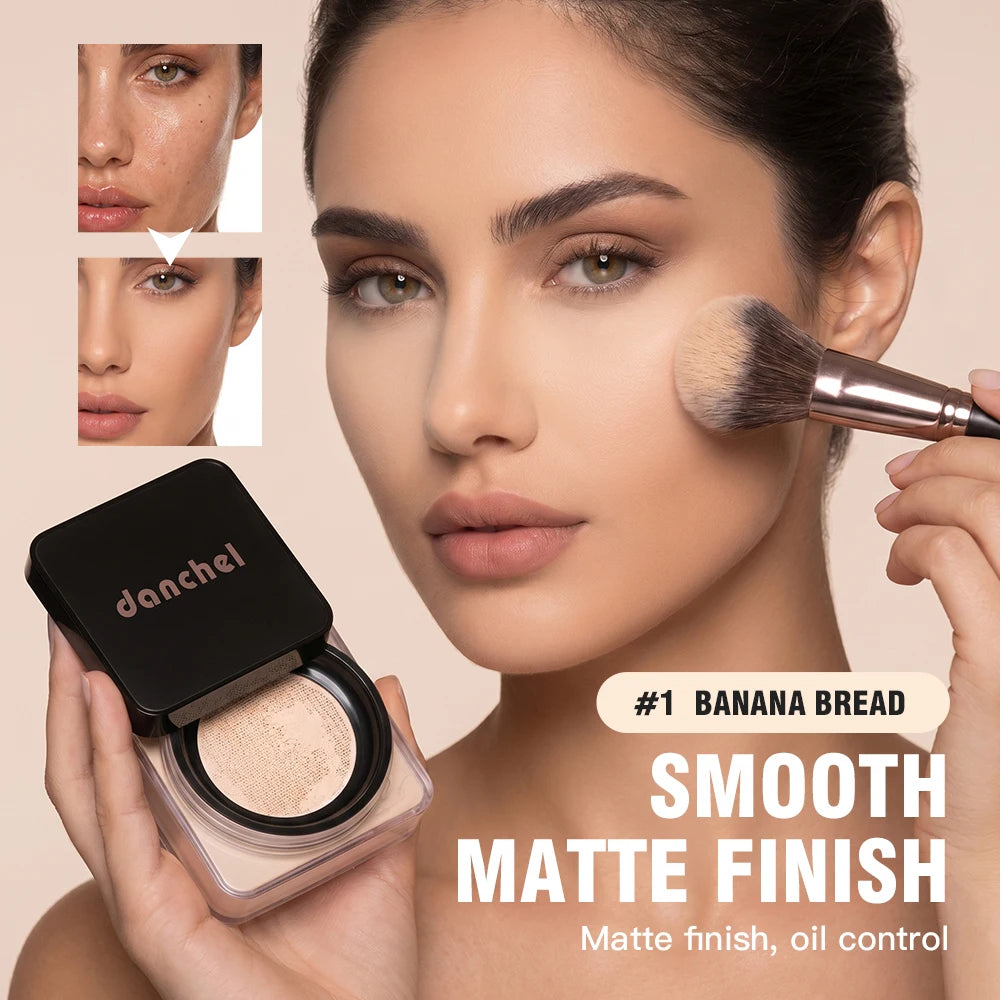 Waterproof Long Lasting Loose Baking Setting Powder &Puff Matte Finish Oil Control Face Cosmetics Anti Sweat Oil Absorb Makeup