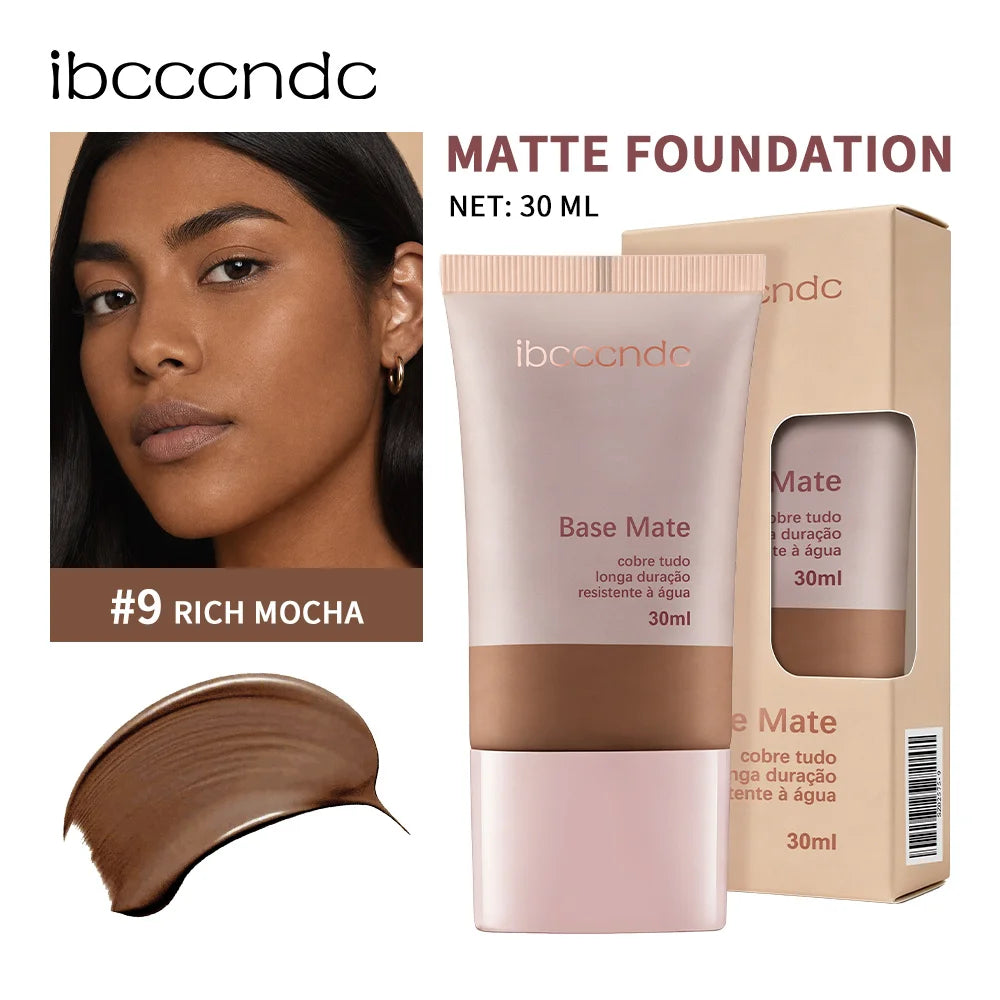 Matte Foundation Natural Coverage Smooth Skin-Friendly Deep Skin-Nourishing Long-Lasting & Waterproof Gentle Cares Foundation