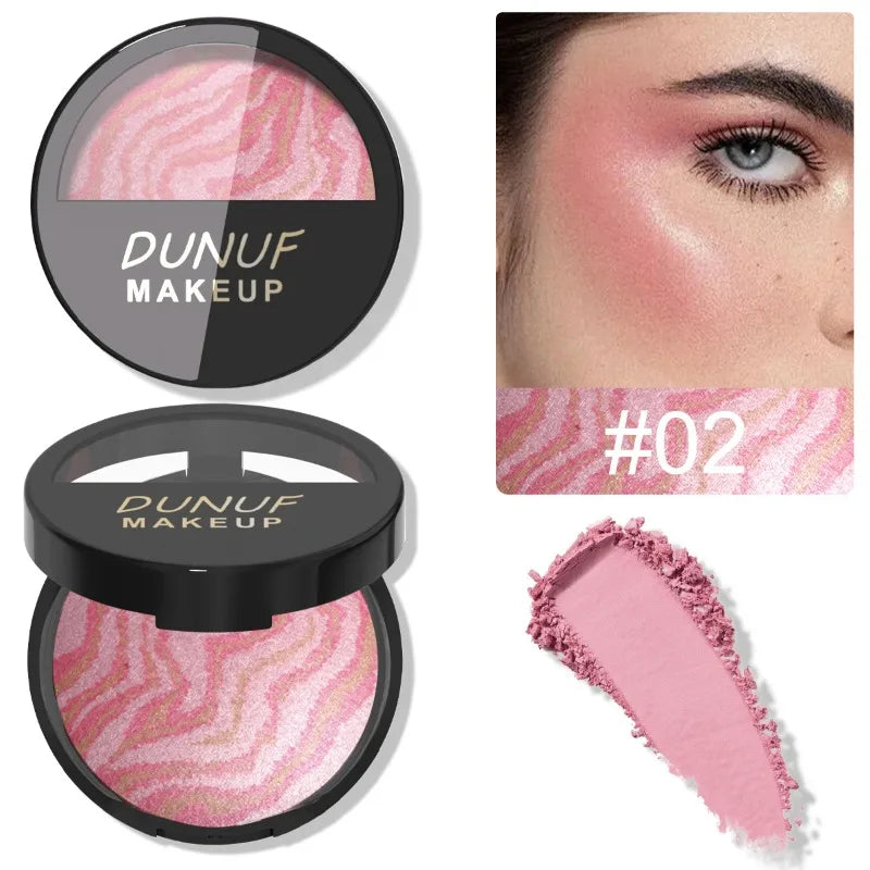 6 Colors Blush Palette Waterproof Lightweight Breathable Long Lasting Smooth Baked Powder Blusher Correcting Foundation