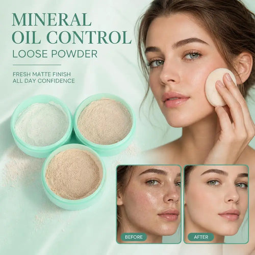3 Colors Makeup Loose Powder Transparent Natural Face Finishing Powder Professional Oil-control Waterproof Matte Setting Powder