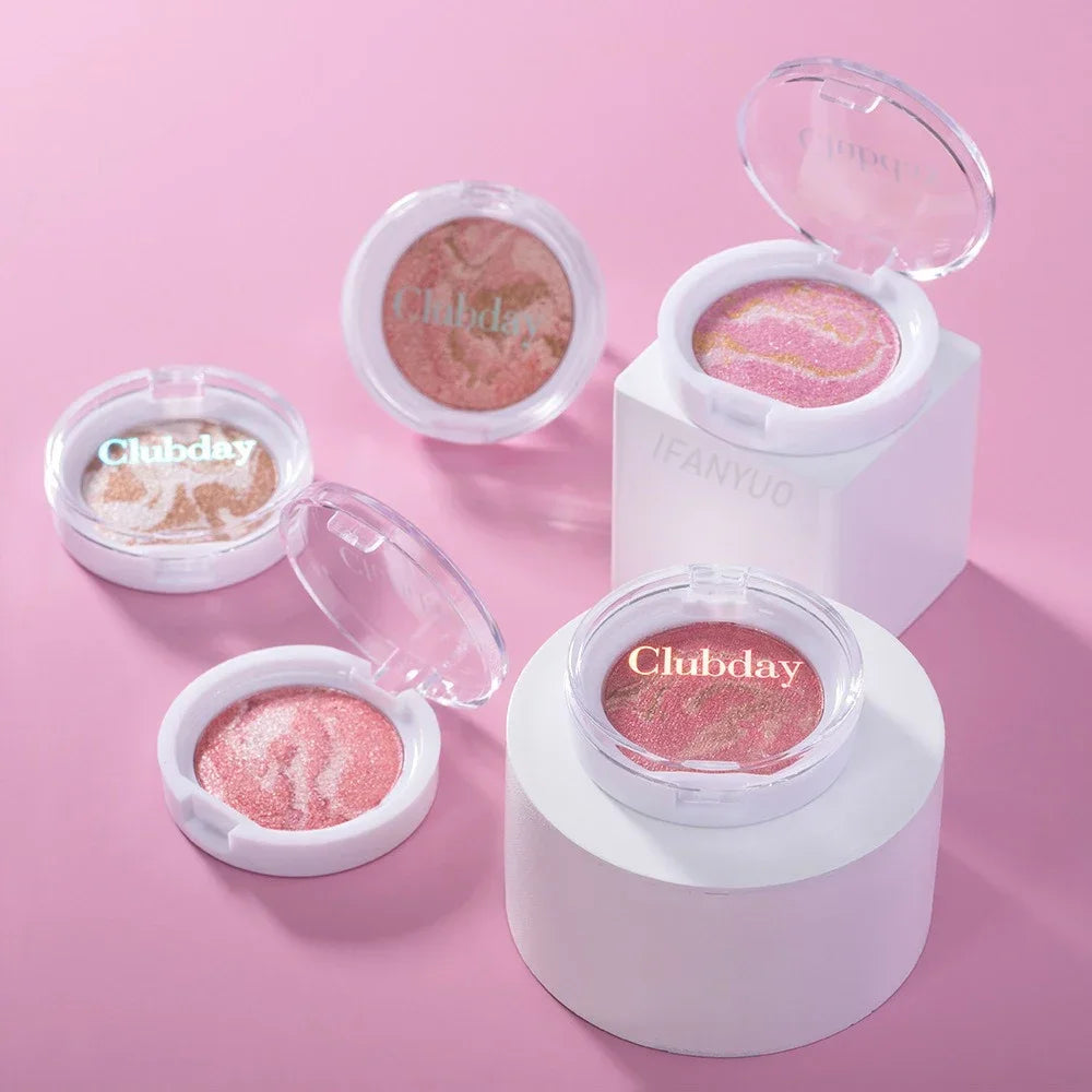 Pearly Blush Marble Pattern Face Baked Brighten Blush Highlight Long-lasting Natural Highgloss High Pigment Contour Face Makeup - AliExpress 66