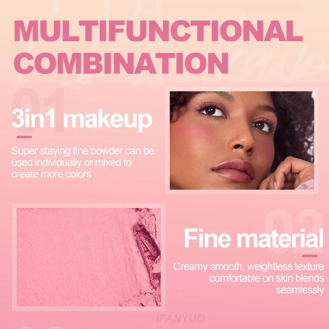 New 3 In 1 Matte Highlighter Contouring Blush Palette Pearly Shiny Eyeshadow Multifunctional Face Makeup Palette Female Cosmetic - AliExpress 66
