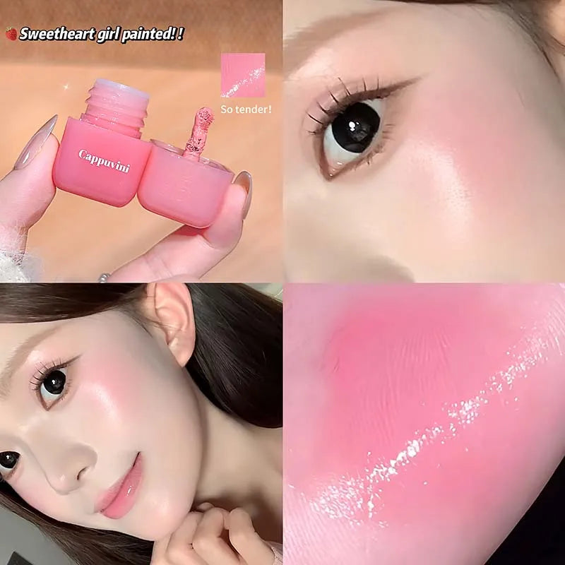 Mini Mirror Moisturizing Monochrome Liquid Blusher Brighten Natural Rouge Face Makeup Peach Blush Liquid Lip & Cheek Dual-use - AliExpress 66