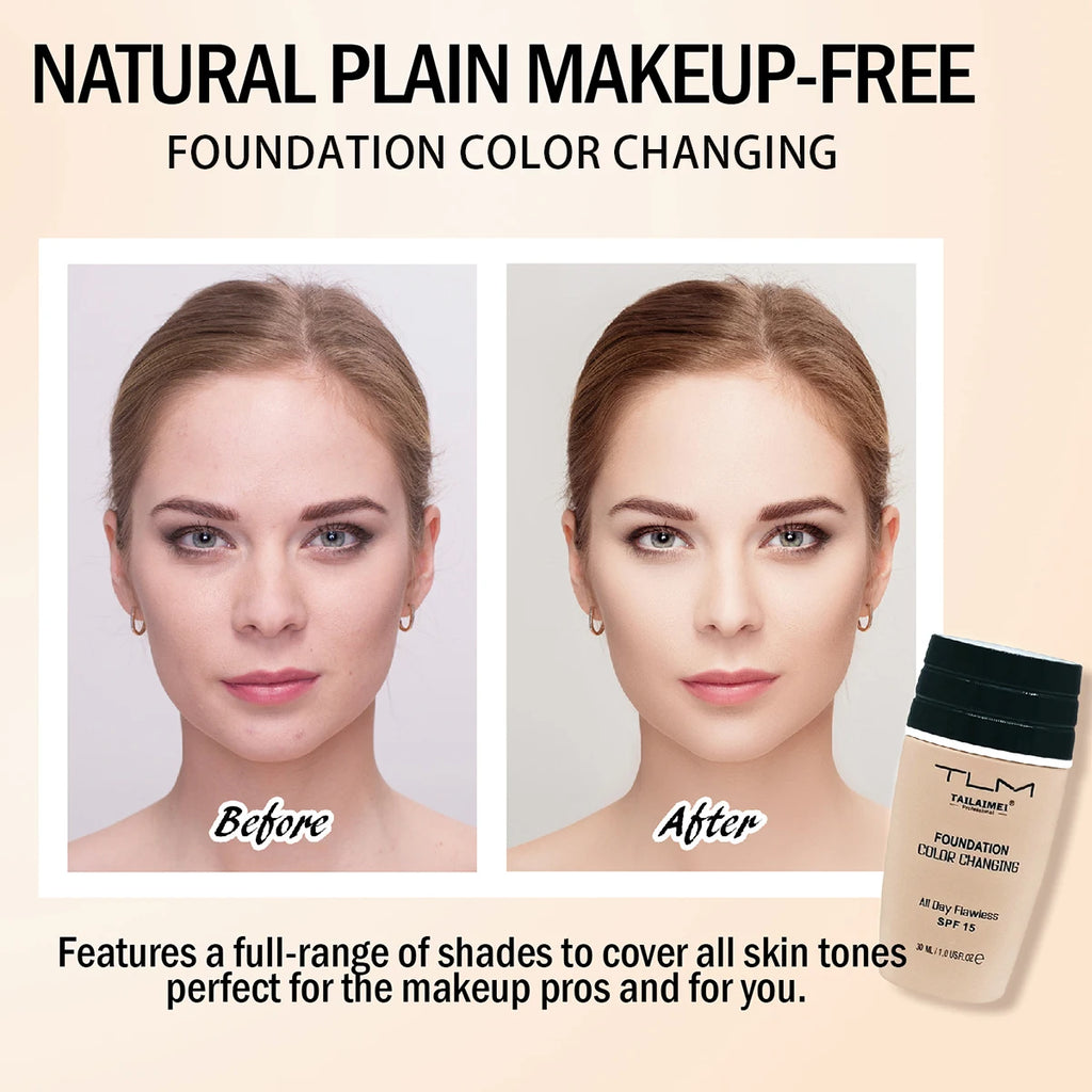 TAILAIMEI Foundation, Color Changing Formula, SPF15 Protection, Lightweight, Long-Lasting Makeup - AliExpress 66