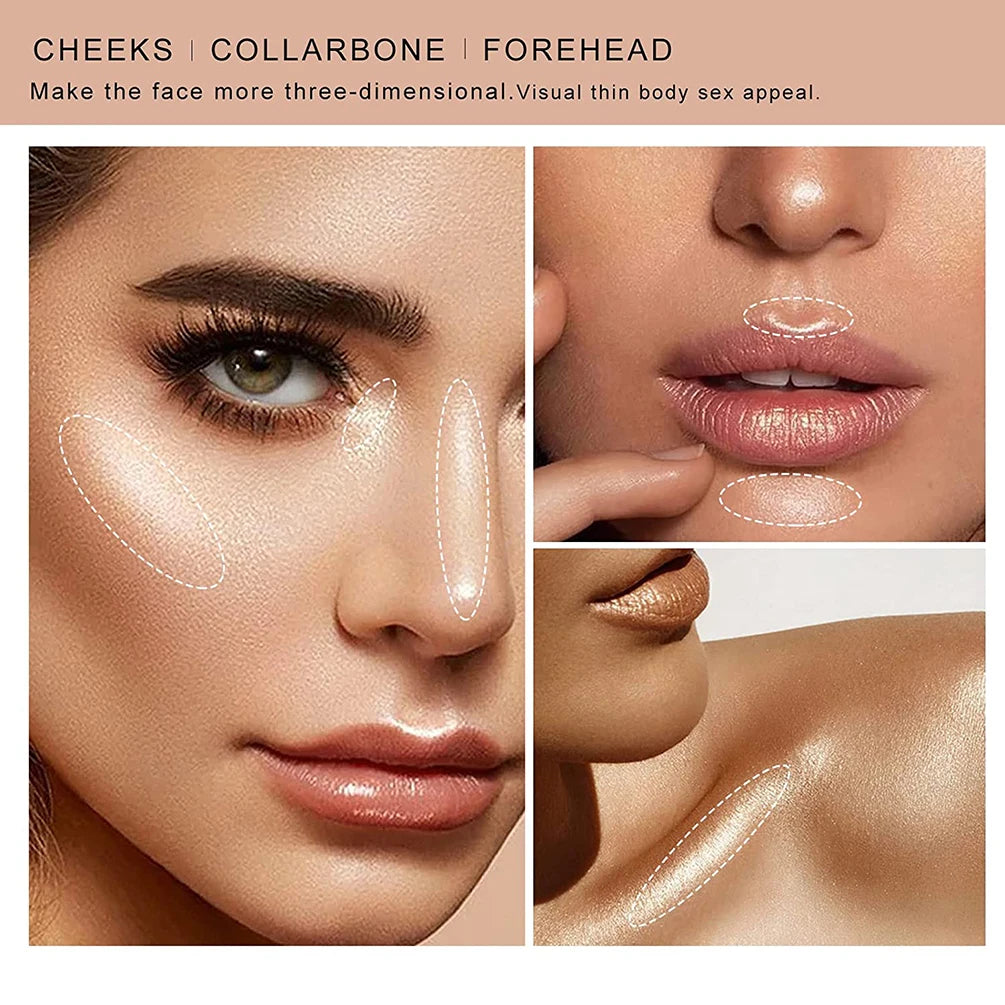 2 Colors Highlight For Face Cosmetic Face Brighten Highlighter Stick Face Contour Bronzer Shimmer Illuminator Stick Makeup Tools - AliExpress 66