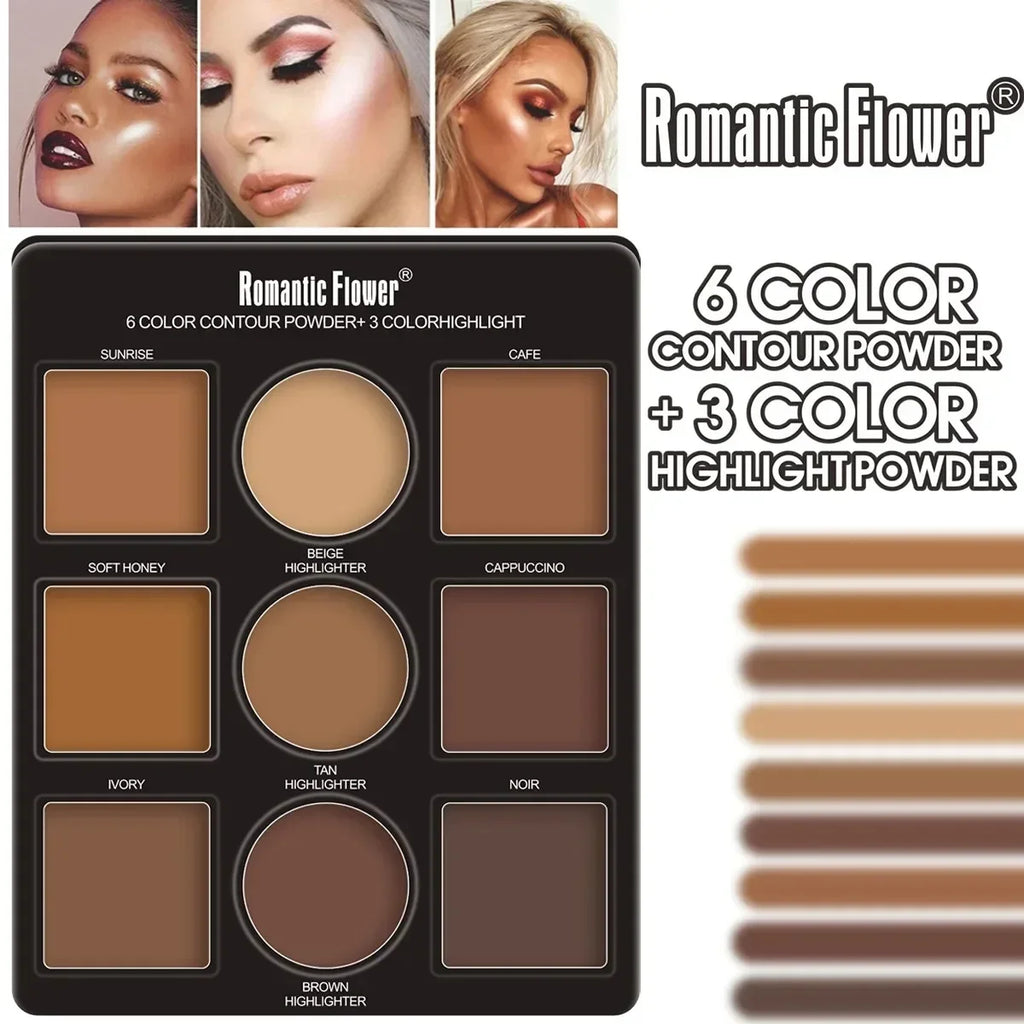 1 PC 9 Colors Makeup Palette Kit - 6 Color Contour & 3 Color Highlight Long-Lasting Waterproof Beauty Tools For Women Makeup - AliExpress 66