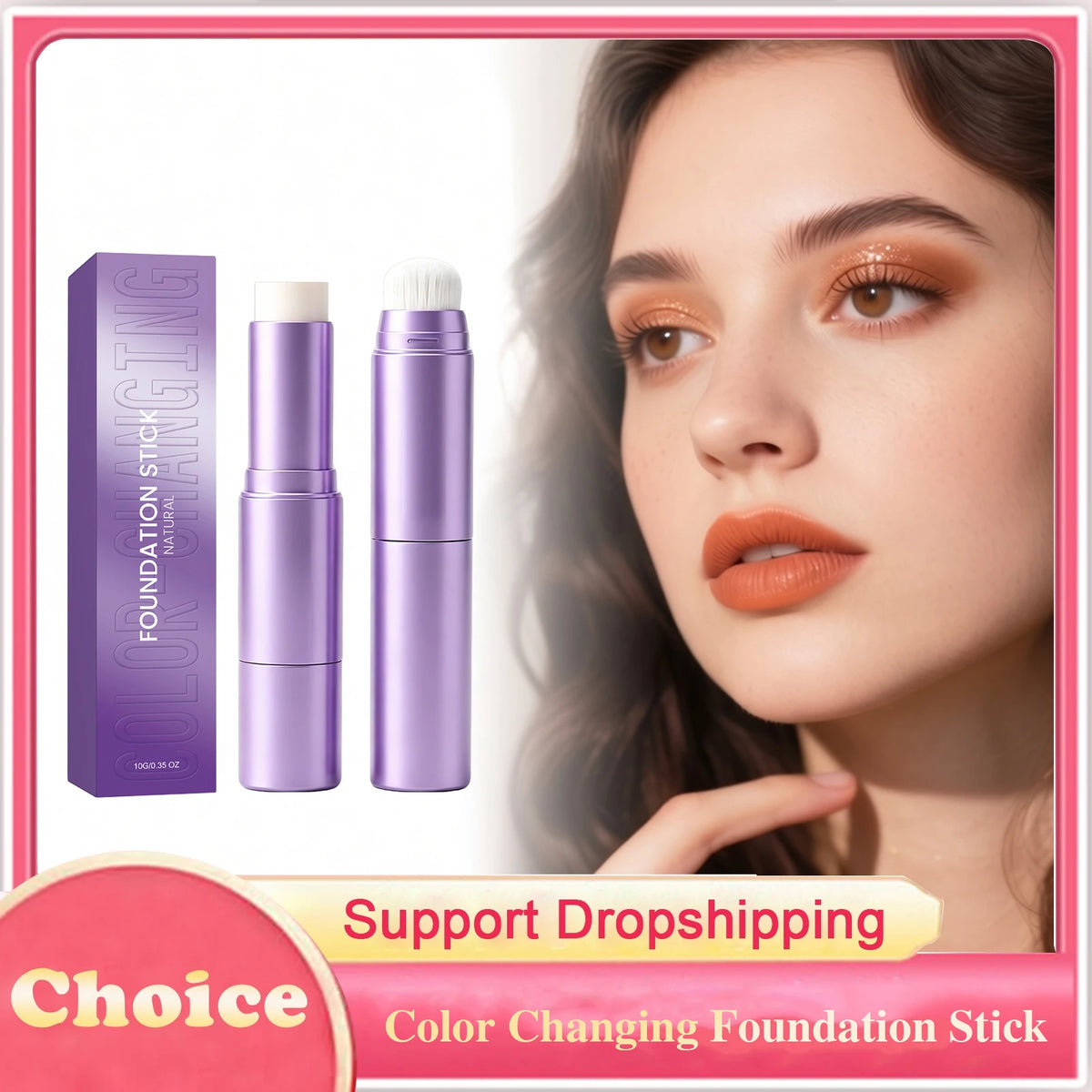 Color Changing Foundation Stick High Coverage Moisturizing Lightweight Texture Even Translucent Long Lasting Hydration Makeup