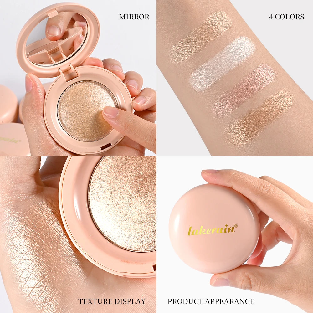 Highlighter Powder LongLasting Waterproof Face Instant Silky Skin Glow Baked Shimmer Illuminator Makeup Contouring Glitter - AliExpress 66
