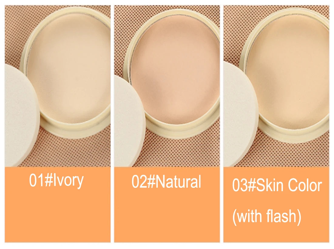 Long Lasting Waterproof Concealer Setting Powder, Moisturizing Sheer Finish Honey Powder, Wet and Dry Dual Use Face Makeup Press