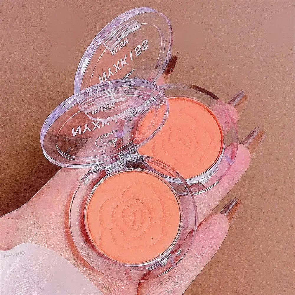 Single Color Matte Embossed Petal Blush Palette Peach Cream Pink Orange Cheek Contour Makeup Rouge for Women Beauty Cosmetics - AliExpress 66