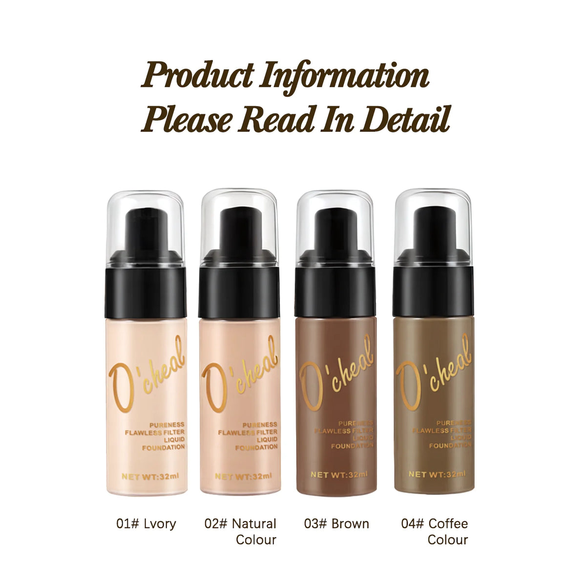 O'cheal Liquid Foundation Cream Oil-Control Matte BB Cream Concealer High Coverage Brighten Skin Waterproof Facial Cosmetics - AliExpress 66