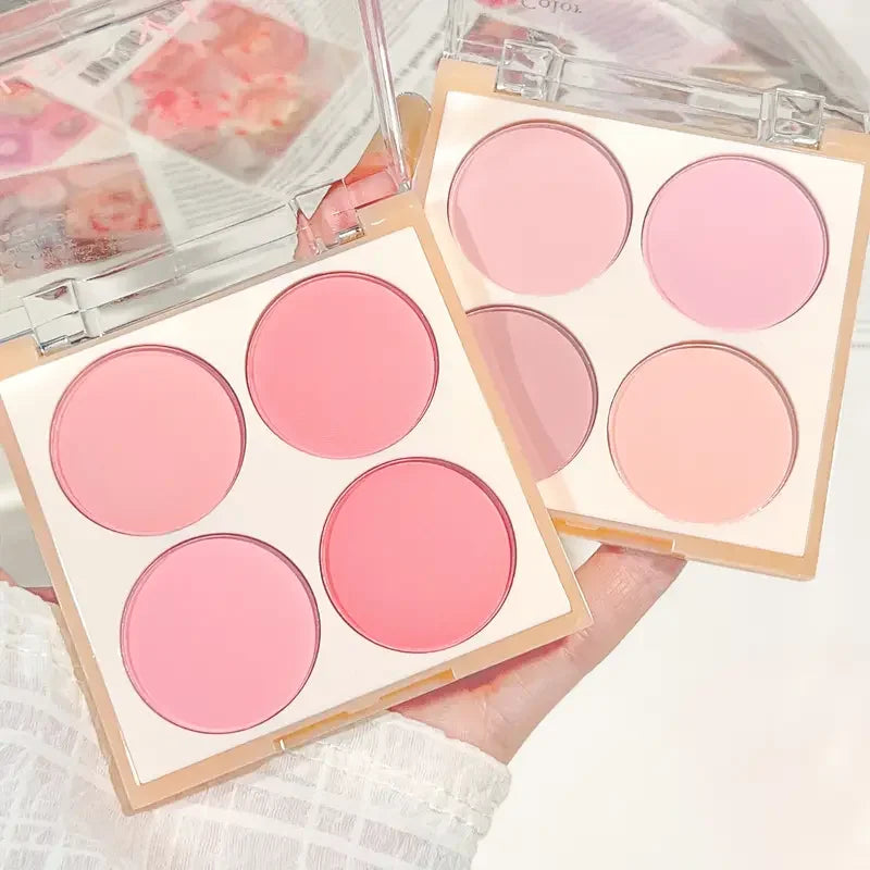 4-color matte blush palette - pinkish purple tones, waterproof, long-lasting natural nude makeup, perfect gift, Korean-style - AliExpress 66