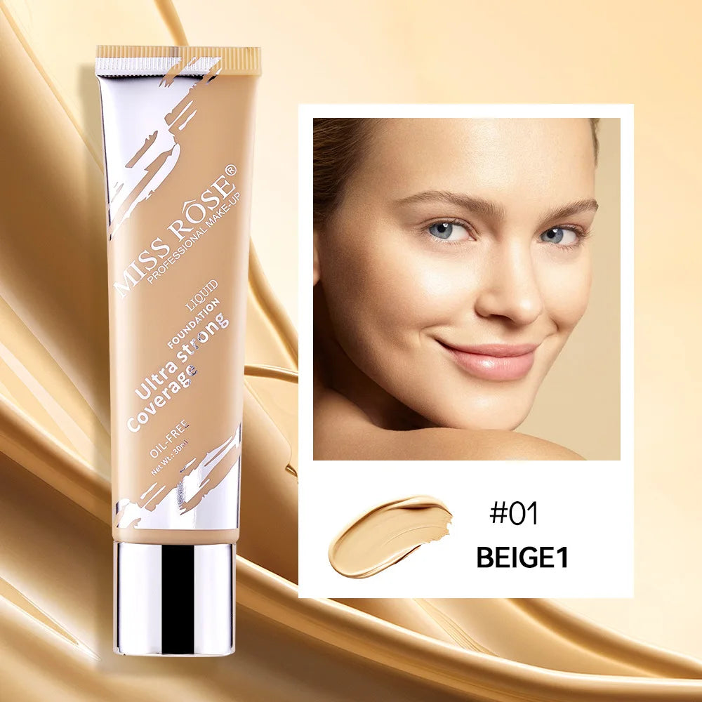 Oil?control LongLasting Foundation Cream Natural Buildable Coverage Concealer Makeup Base Sweat Proof Non?fading Facial Cosmetic