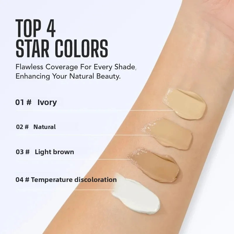 Waterproof Liquid Foundation Temperature Adjusting Oil Free Moisturizer Full Coverage Longwear Concealer Cream - AliExpress 66