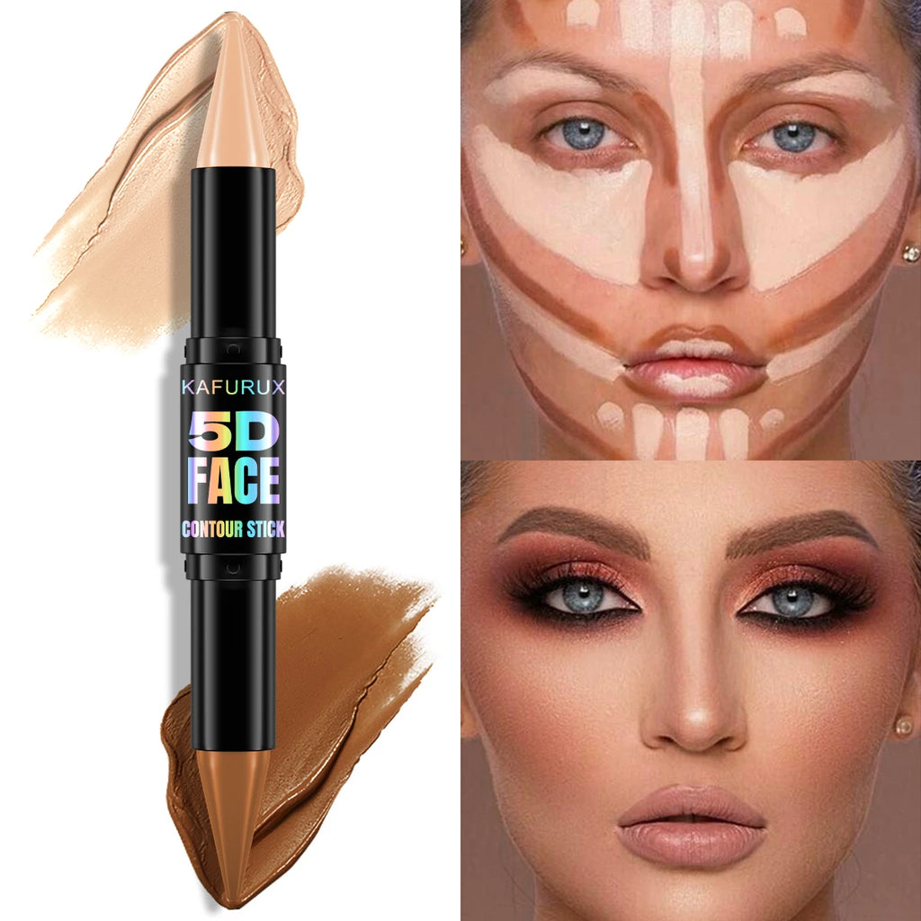 1PC Contour Stick Duo, Double-Eneed Highlight and Shadow Cream Waterproof Full Coverage Face Foundation Concealer Pen Long Lasti - AliExpress 66