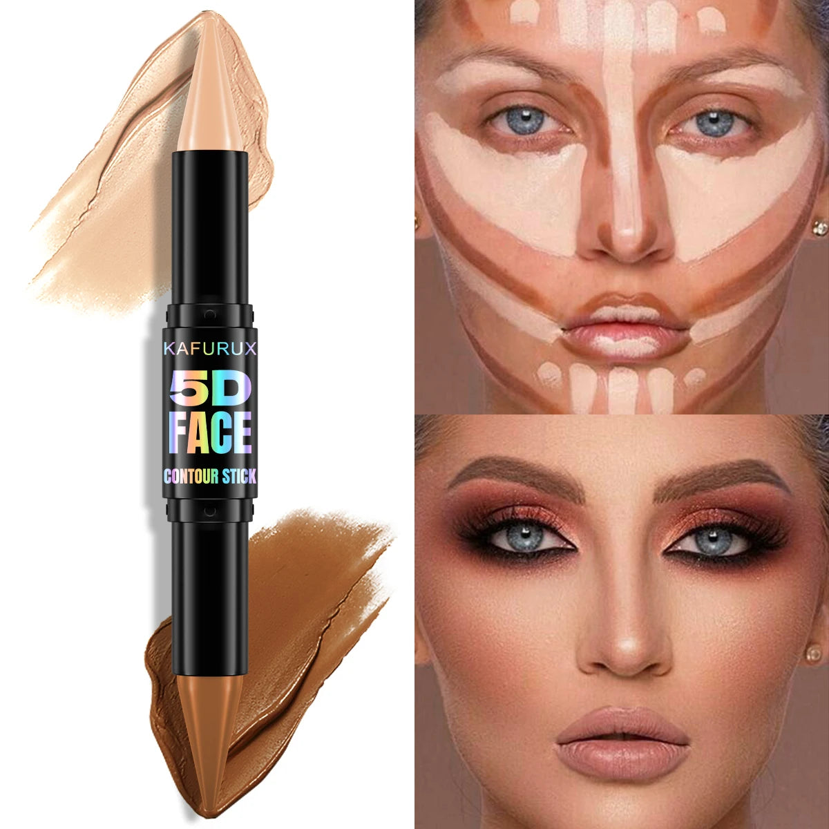 1PC Contour Stick Duo, Double-Eneed Highlight and Shadow Cream Waterproof Full Coverage Face Foundation Concealer Pen Long Lasti - AliExpress 66