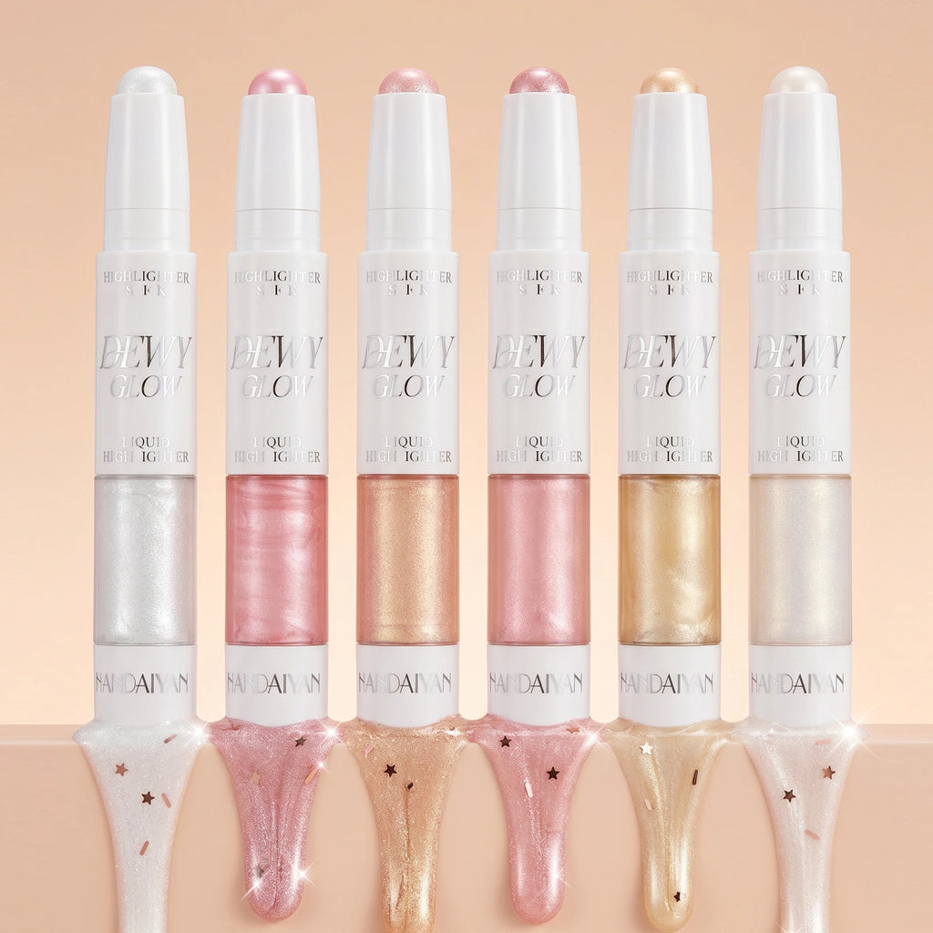 Dual-Ended Contour Highlighter Stick, Nose Shadow Face Sculpting Makeup, Waterproof Long Lasting Easy Blend