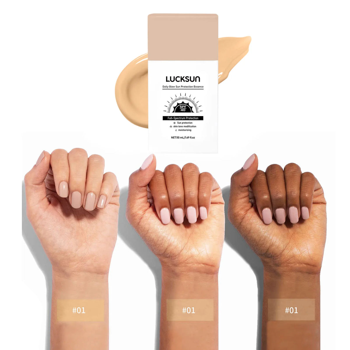 LUCKSUN Tinted Moisturizing Makeup Base Foundation 50ml Sunscreen Foundation SPF40 Makeup Base, 3 Shades Choices - AliExpress 66
