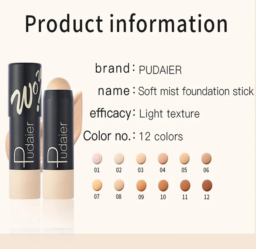 Full Coverage Lightweight Foundation Stick Contour Face Makeup Lasting Nude Foundation Base Hide Blemish Bronzer - AliExpress 66