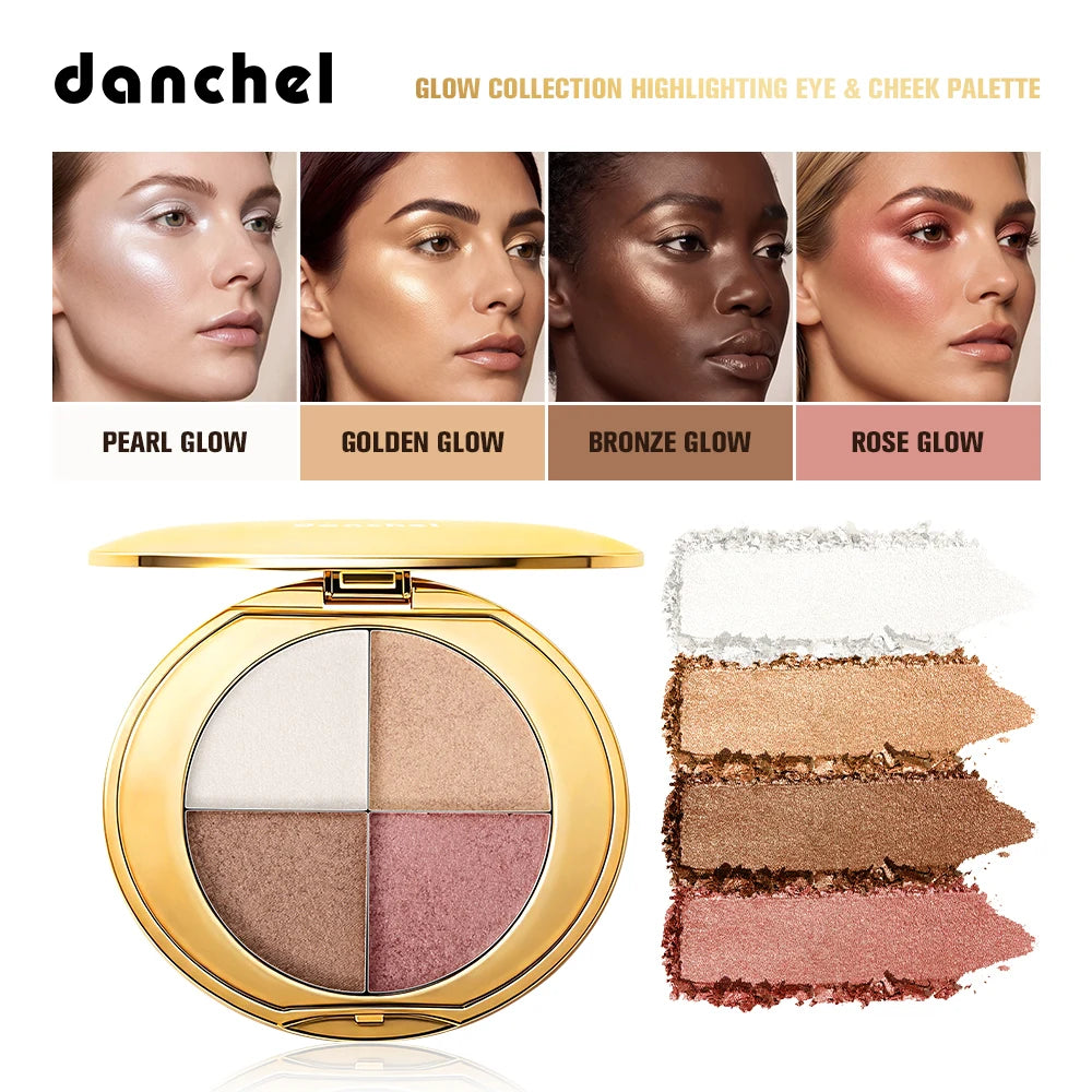Shimmery Glow Eye & Cheek Highlighting Palette Multi-Use Shiny Makeup Highlighter Powder Long Lasting Facial Brightening Makuep - AliExpress 66