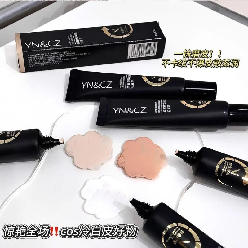 White Liquid Foundation for Halloween Goth Makeup Waterproof Full Coverage White Foundation Cosplay High Concealer Face Paint - AliExpress 66