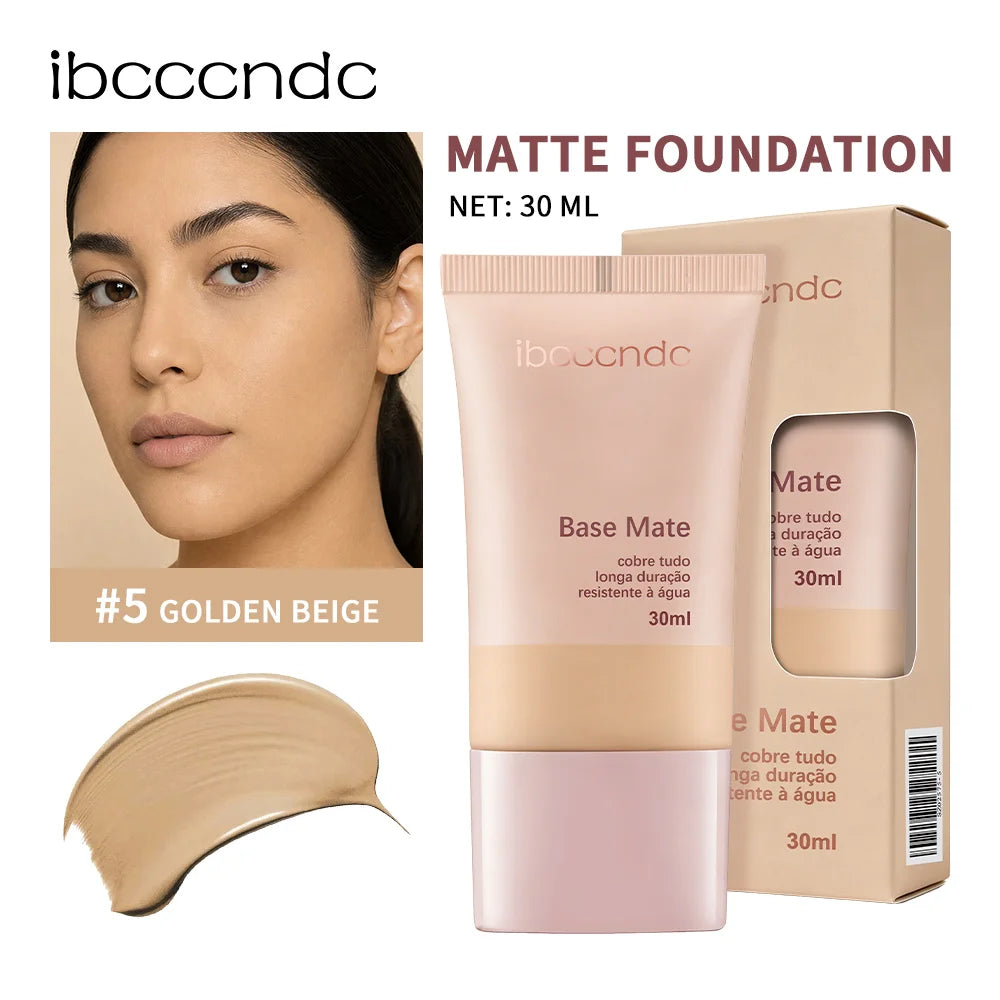 Matte Foundation Natural Coverage Smooth Skin-Friendly Deep Skin-Nourishing Long-Lasting & Waterproof Gentle Cares Foundation
