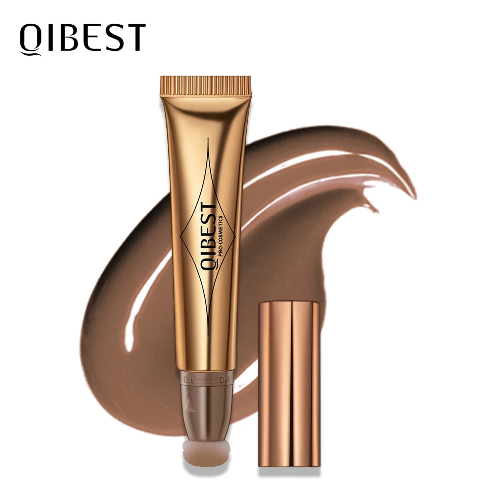 QIBEST Liquid Blusher Eyeshadow Cheeks Makeup With Cushion Applicator Lightweight Soft Maquiagem Smooth Cute Highlight Contour