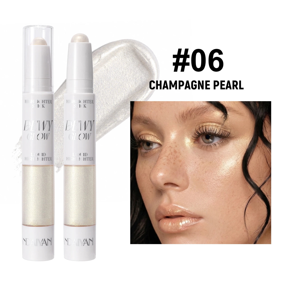 Dual-Ended Contour Highlighter Stick, Nose Shadow Face Sculpting Makeup, Waterproof Long Lasting Easy Blend