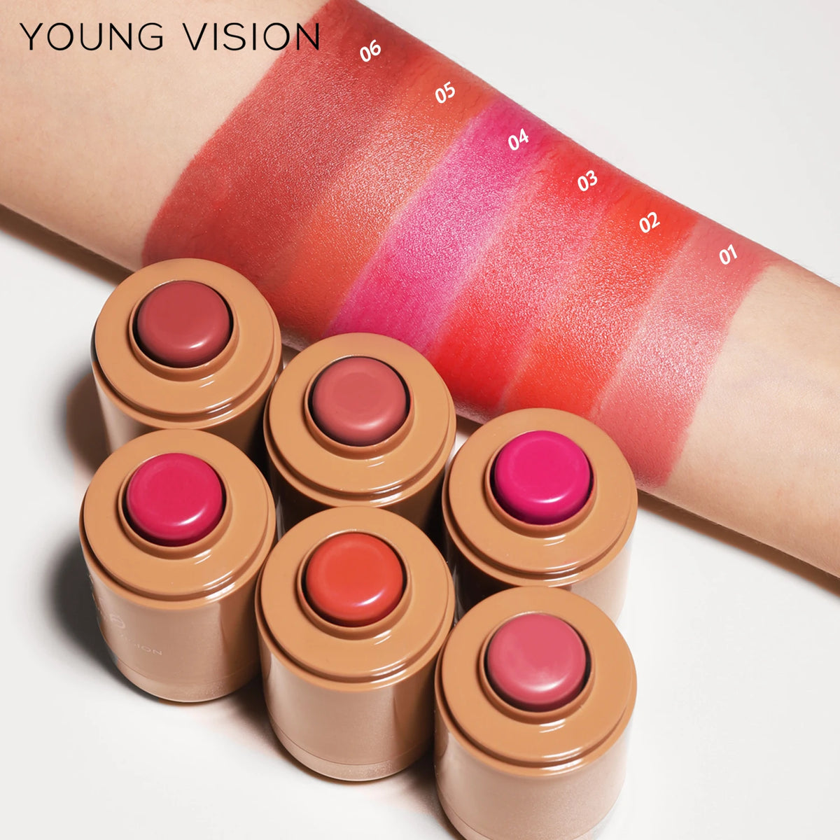 6-Color Pocket Blush with Matte Finish, Natural-Looking, Waterproof Lip and Cheek Dual-Use Creamy Texture Blush Stick - AliExpress 66