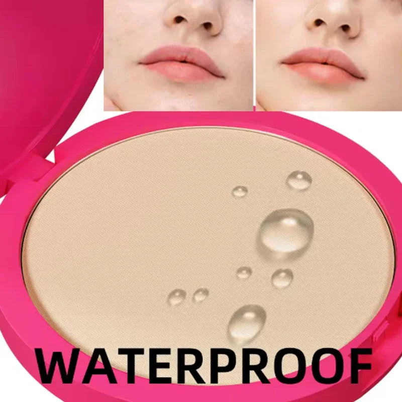 Natural Matte Pressed Powder Foundation Oil Control Brightening Whitening Compact Concealer Face Base Makeup Cosmetic