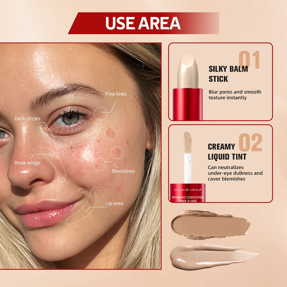 Lakerain 2 IN1 Concealer Fuzzy Stick Hydration Long Lasting Coverage Blemishes Conceals Dark Circles Liquid Concealer Cosmetics - AliExpress 66