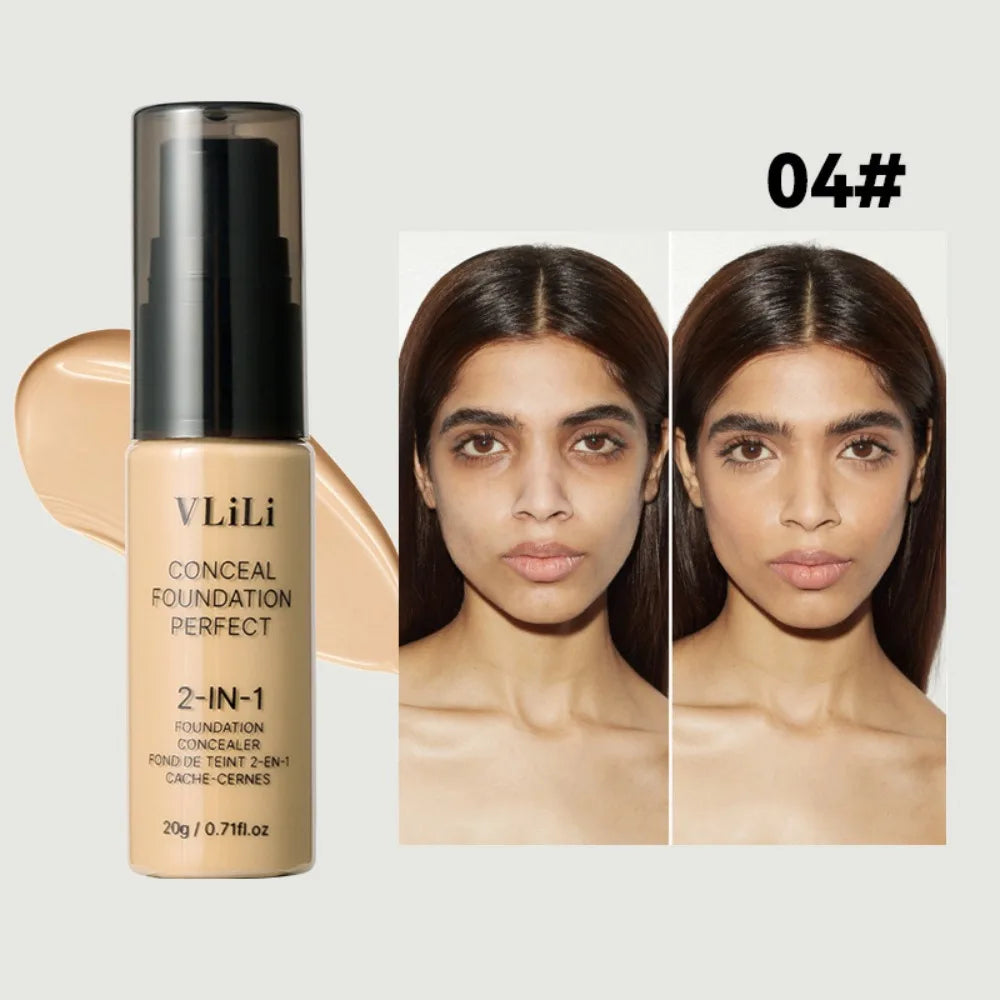 New Waterproof Liquid Foundation Oil-Control Matte Face Foundation Cream Sweat Proof Natural Foundation Concealer Cream