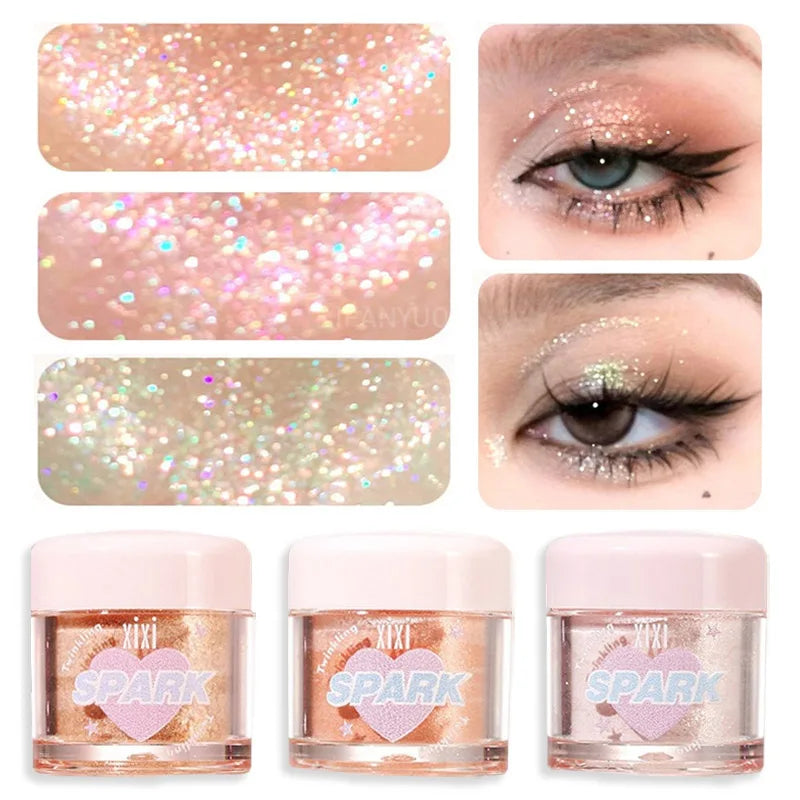 3 Colors Glitter Highlighters Powder Diamond Shimmer Eye Shadow Pearlescent Face Body Brightening Smooth Natural Contour Makeup - AliExpress 66
