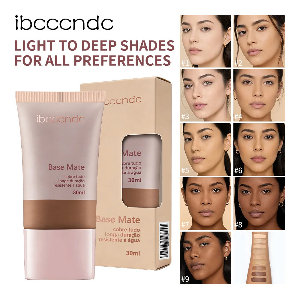 Matte Foundation Natural Coverage Smooth Skin-Friendly Deep Skin-Nourishing Long-Lasting & Waterproof Gentle Cares Foundation