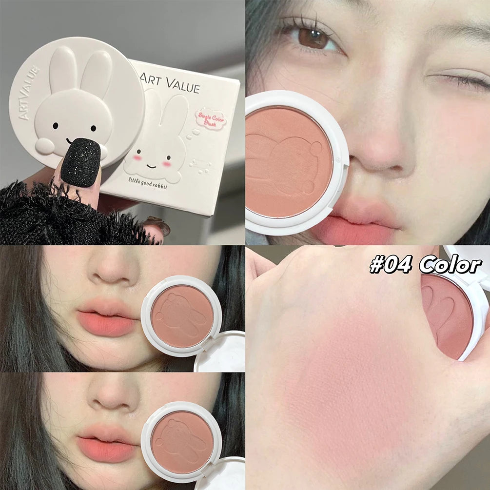 Monochrome Blush Palette Matte Peach Rouge Cute Bunny Rose Red Cheek Tint Blusher Powder Natural Face Contouring Shadow Makeup - AliExpress 66