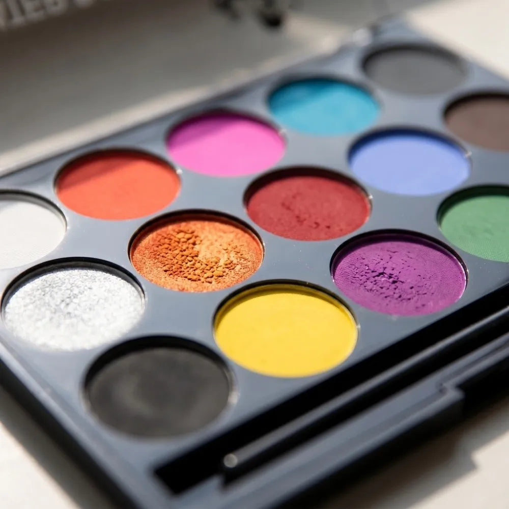Sensitive Skin Safe 15 Colors Face Paint Water Based Long Lasting Painting Kit Pearlescent Makeup Palette Halloween