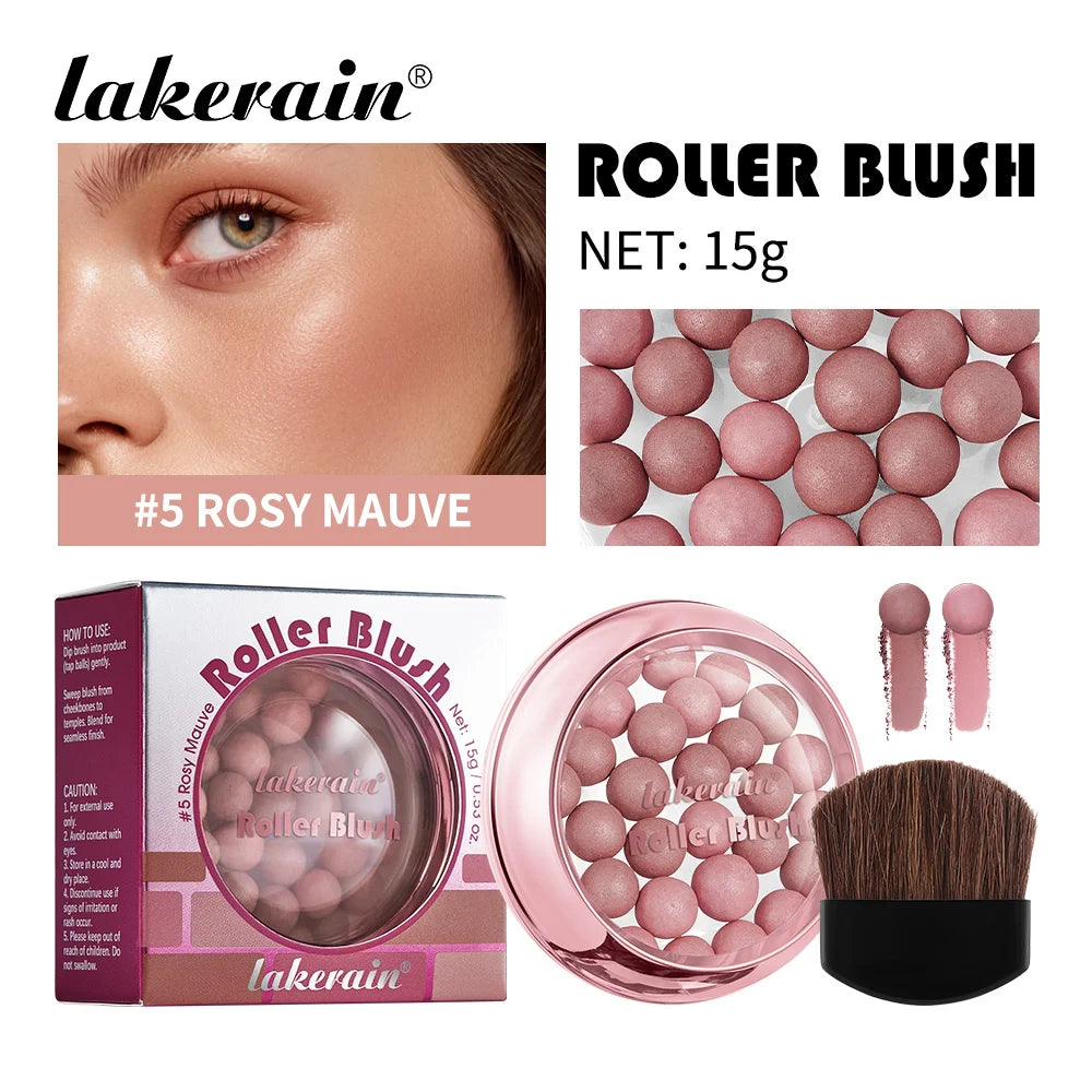 Lakerain Roller Blush Long-lasting Holding Natural Makeup Spherical Appearance Design Powdery Texture Pearlescent Effect Blush - AliExpress 66
