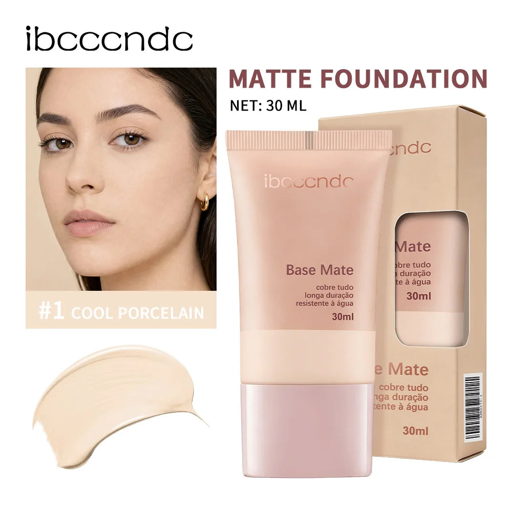 Matte Foundation Natural Coverage Smooth Skin-Friendly Deep Skin-Nourishing Long-Lasting & Waterproof Gentle Cares Foundation