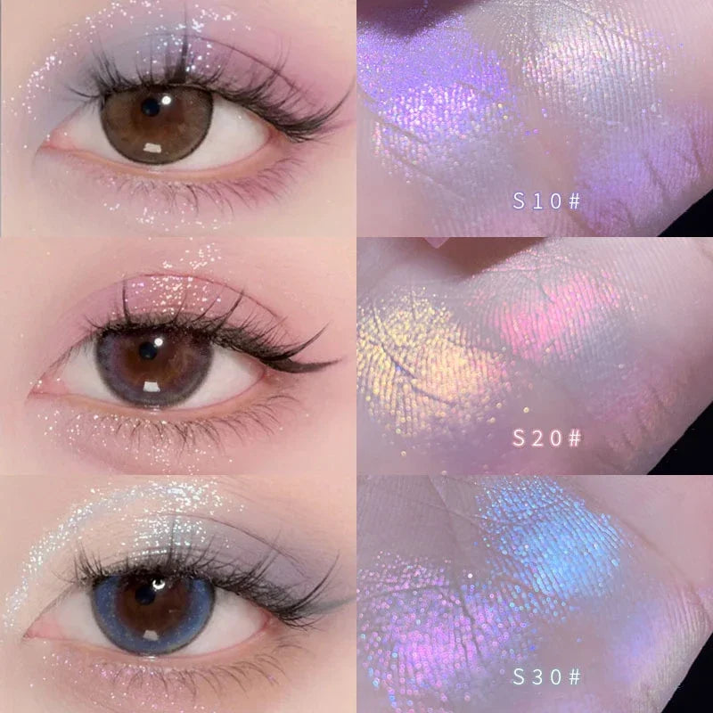 High Gloss Chameleon Highlight Palette Aurora Purple Fine Glitter Eyeshaow Shiny Face Body Brightening Shimmer Contour EyeMakeup
