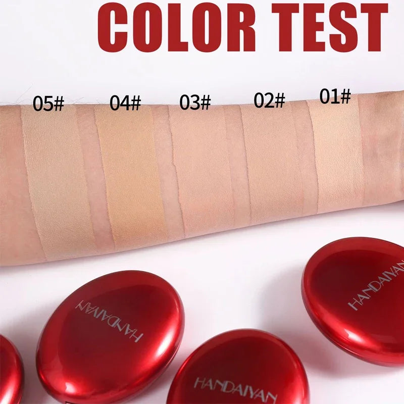 Red Cushion Foundation Semi-Matte Full Coverage Waterproof Long-lasting Concealer Makeup Tone Up Cream Base Covering Foundation - AliExpress 66