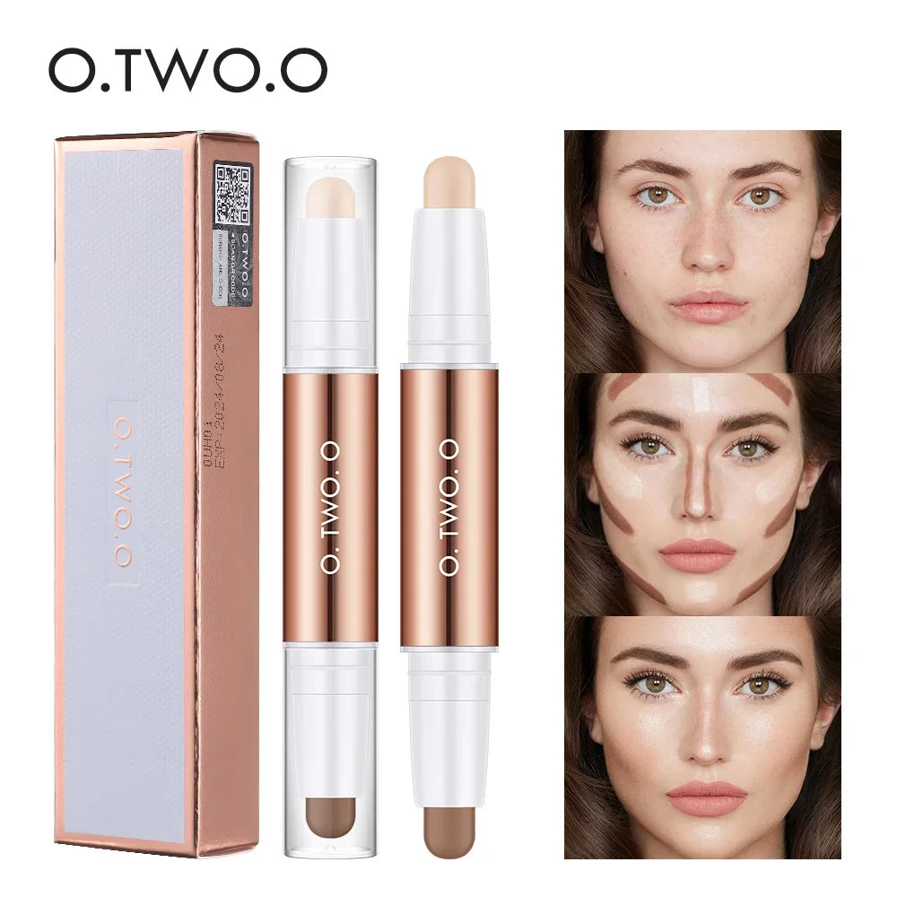 O.TWO.O Double Head Contour Concealer Stick Waterproof Matte Finish Brighten Highlighters Contouring Pen For Face Makeup - AliExpress 66