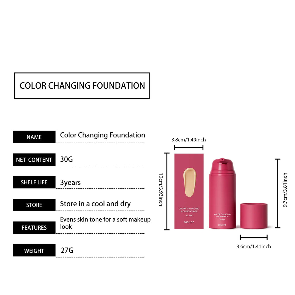 Liquid Foundation SPF 15 Color Changing Concealer Cover Face Blemishes Fine Lines Facial Foundation Natural Beauty Makeup Cream - AliExpress 66