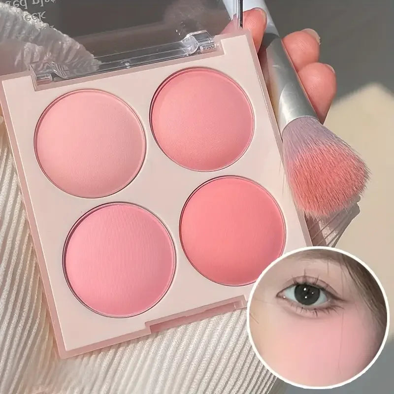 4-color matte blush palette - pinkish purple tones, waterproof, long-lasting natural nude makeup, perfect gift, Korean-style - AliExpress 66
