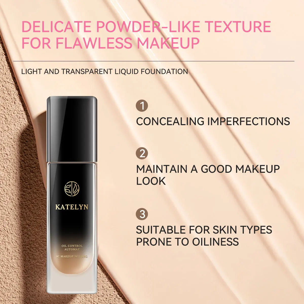 KATELYN Liquid Foundation Stay in Place Long Lasting Concealer Foundation Make-up Oil Control Moisturizing Facial Makeup - AliExpress 66