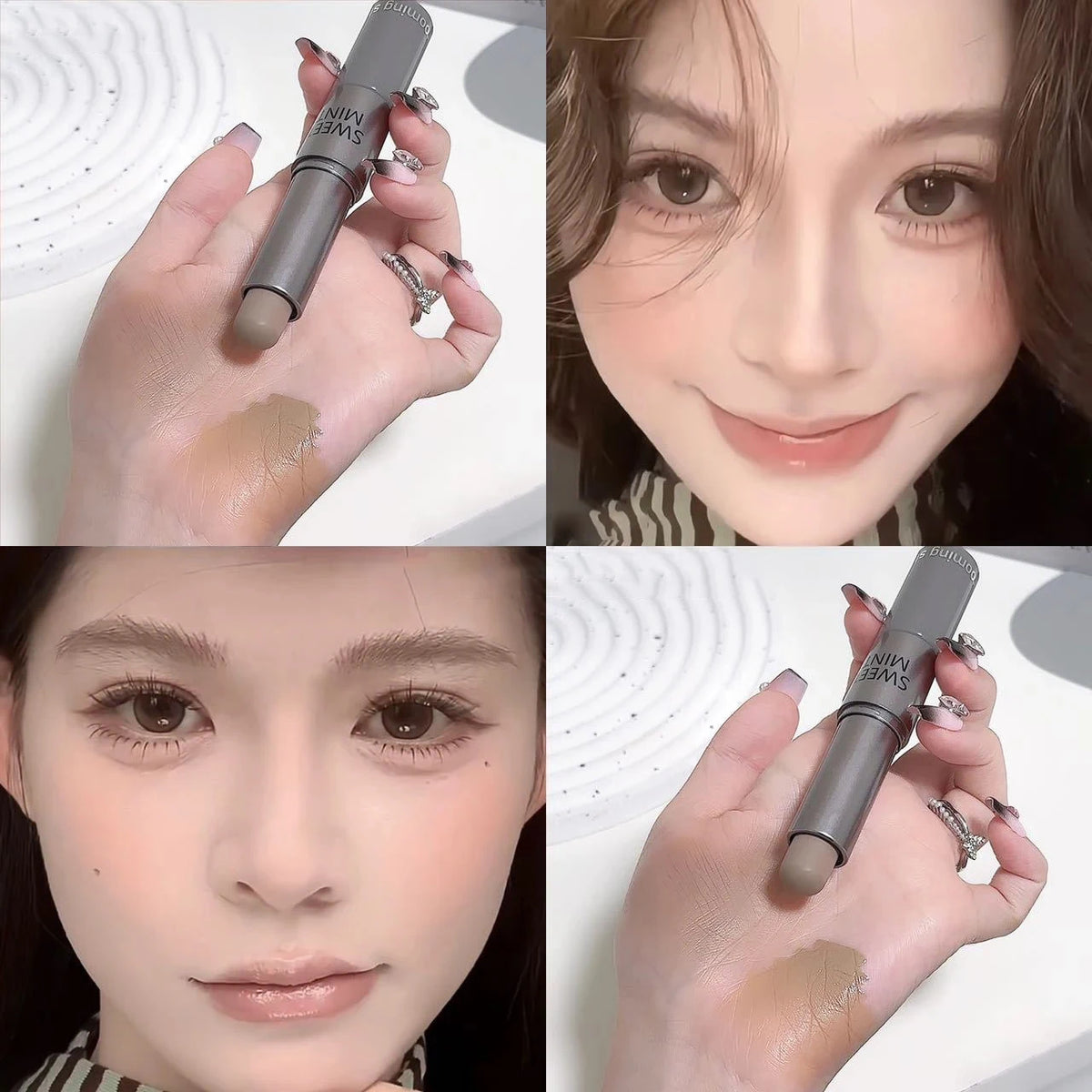 Moisturizing Silky 3D Contour Stick Natural Matte Double Head Suitable For Nose Shadow Makeup Concealer Brightening Cosmetics - AliExpress 66