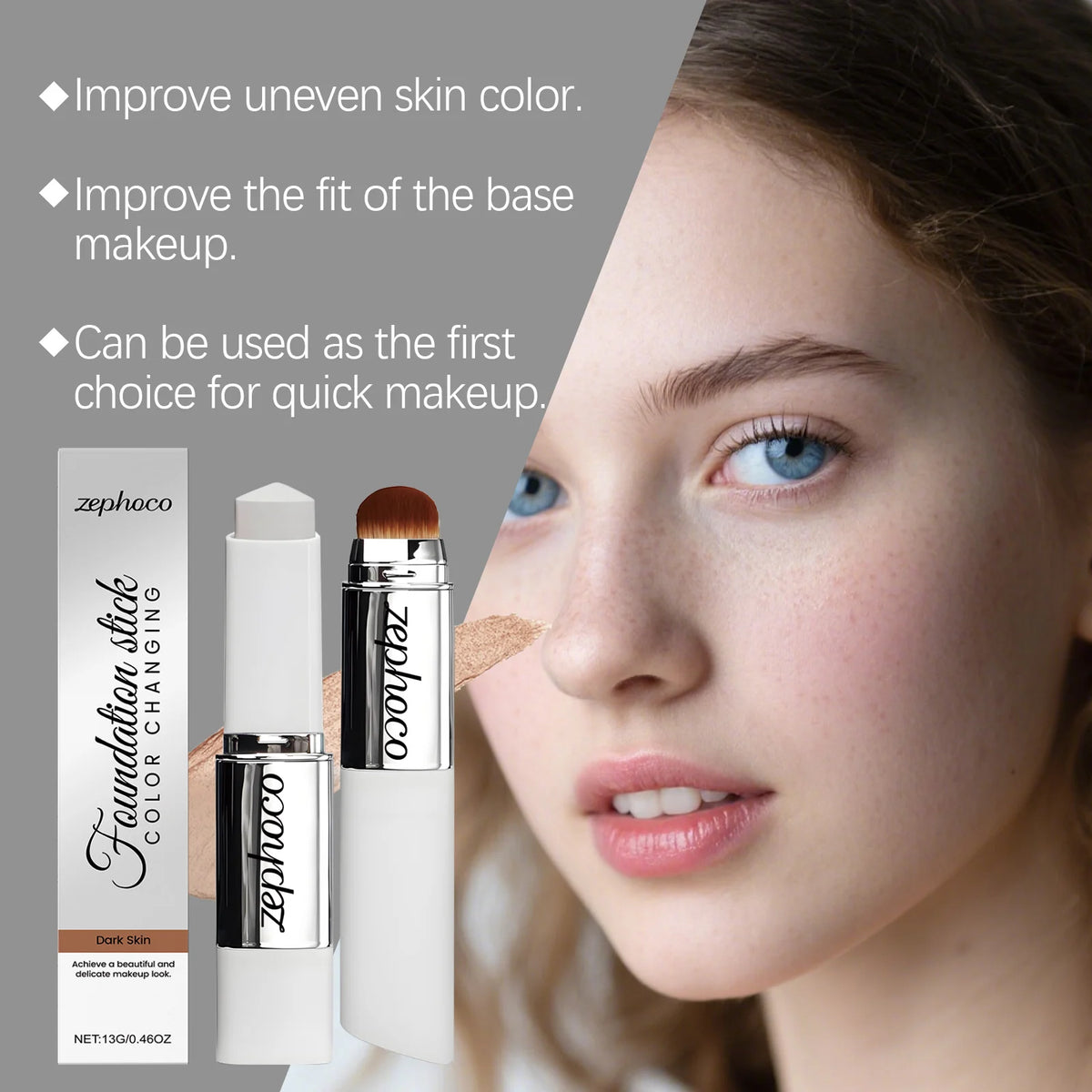 Color Changing Concealer Foundation Stick Lightweight Hydrating Brightening Matte Clear Creamy Smooth Pore Filler Fine Line 13g - AliExpress 66