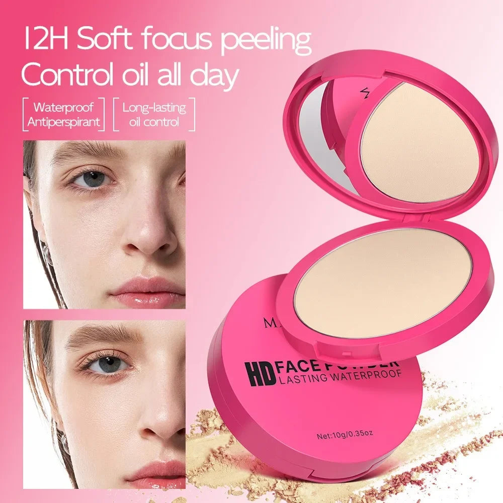 Natural Matte Pressed Powder Foundation Oil Control Brightening Whitening Compact Concealer Face Base Makeup Cosmetic